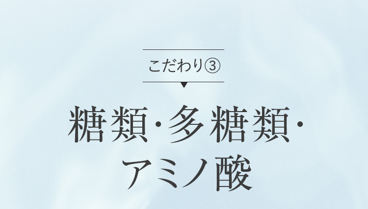 こだわり③ 糖類・多糖類・アミノ酸