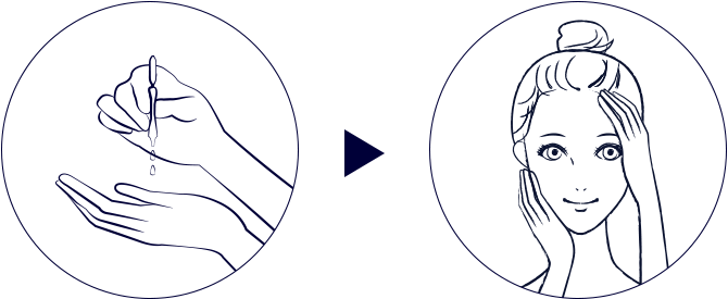手に取り、塗布するイラスト