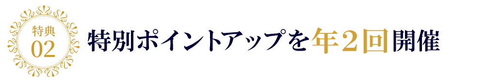 特典2 特別ポイントアップを年2回開催
