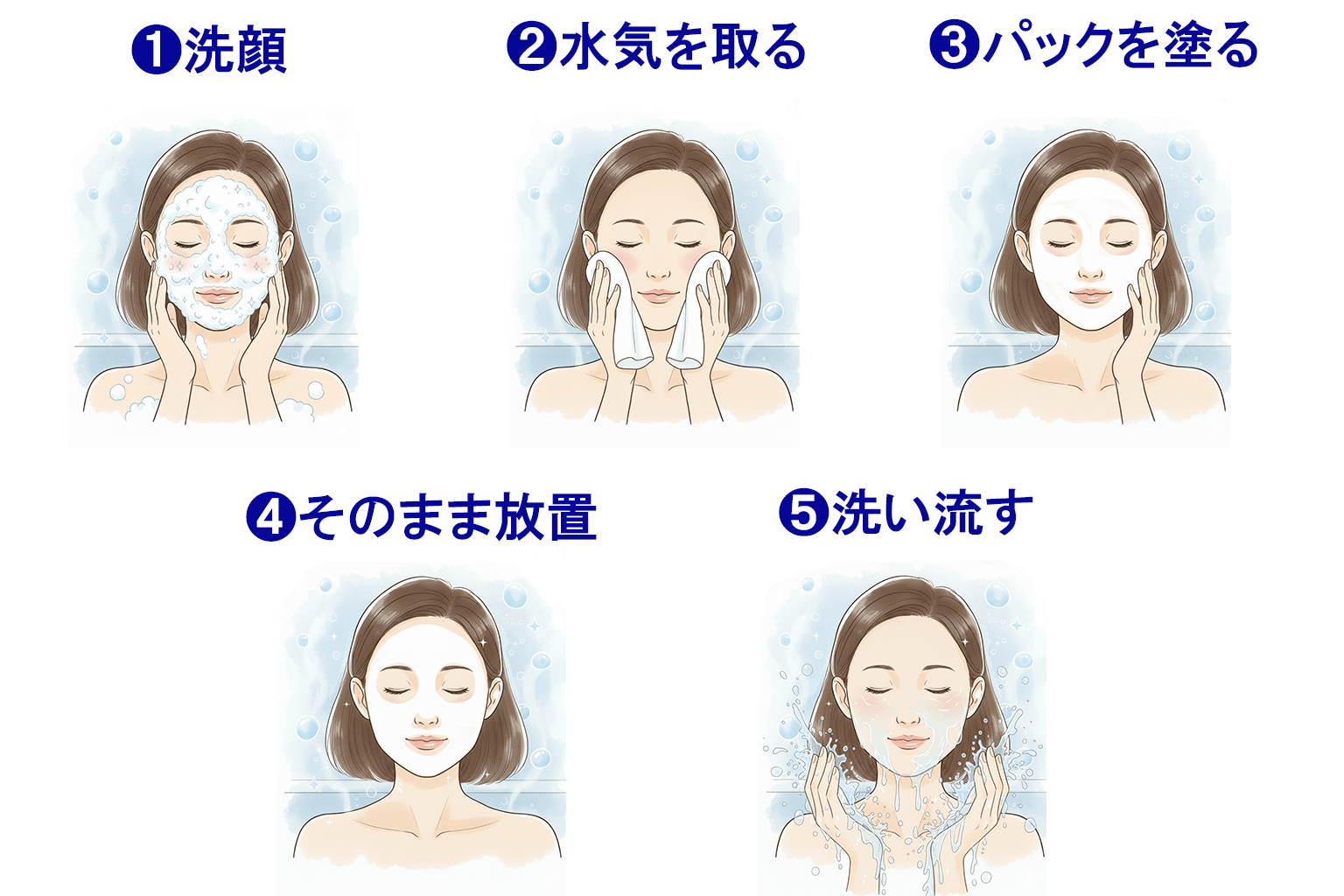 お風呂でパックをする方法