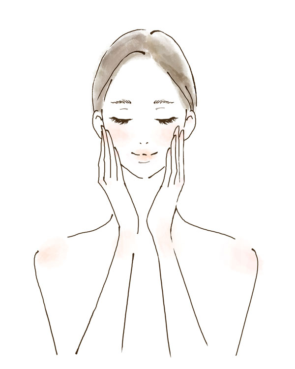 保湿する女性のイラスト